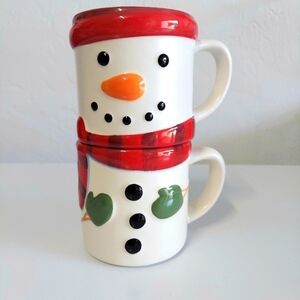 Hallmark Stackable Snowman Mugs